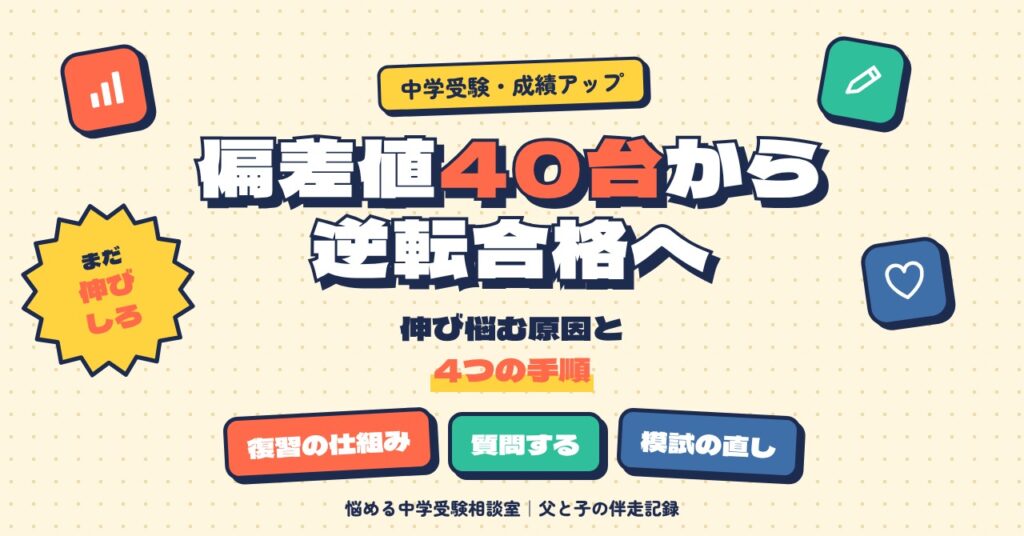 中学受験で偏差値40台から逆転合格を目指すには