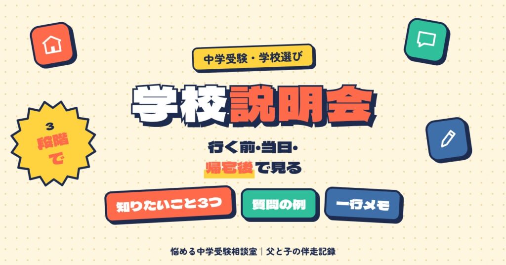 学校説明会は行く前・当日・帰宅後の3段階で準備する
