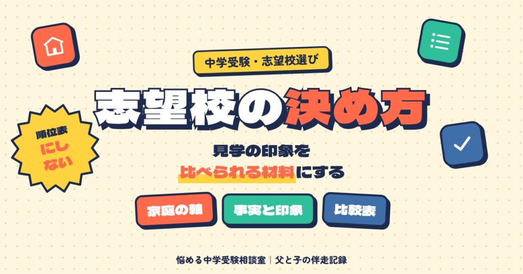 志望校は家庭の軸を決めて比べる
