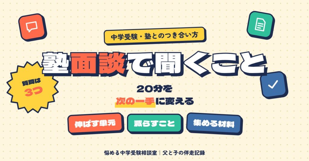 塾の面談は3つの質問で次の一手を決める