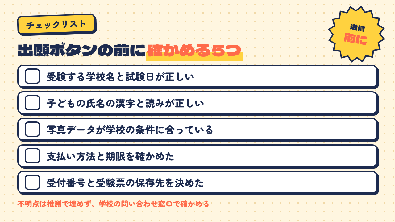 Web出願で確かめる5つのチェック