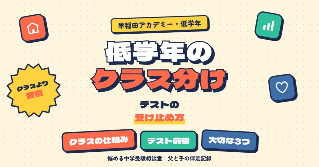 早稲田アカデミー低学年のクラス分けとテストの受け止め方