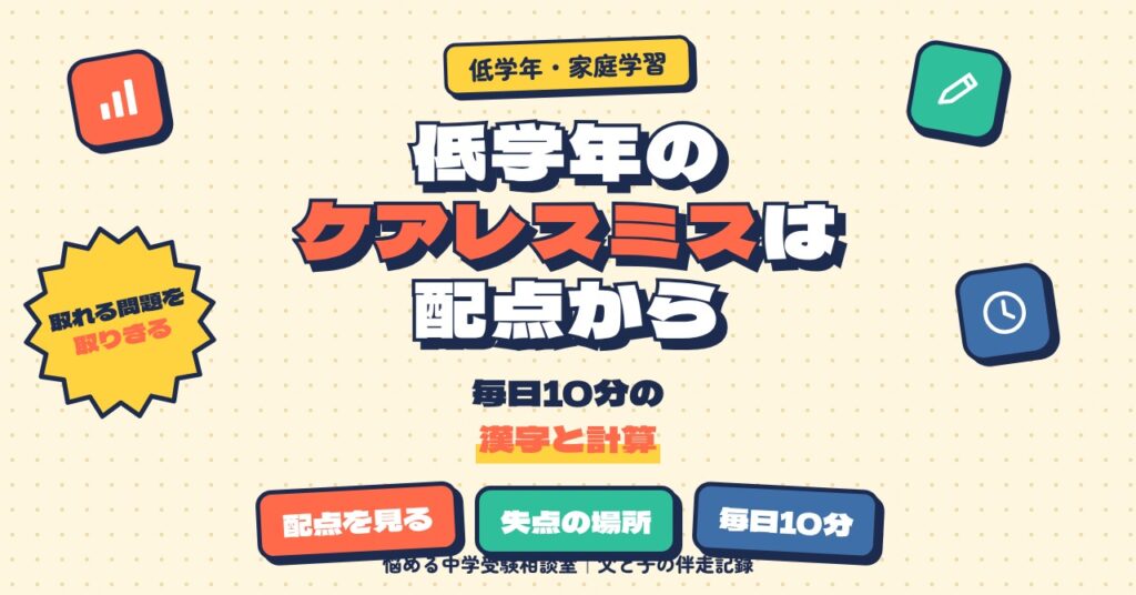 低学年のケアレスミスは配点から減らす
