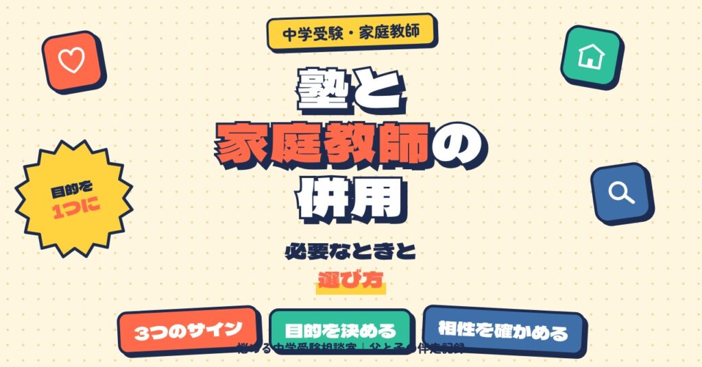 塾と家庭教師の併用はどんなときに必要？