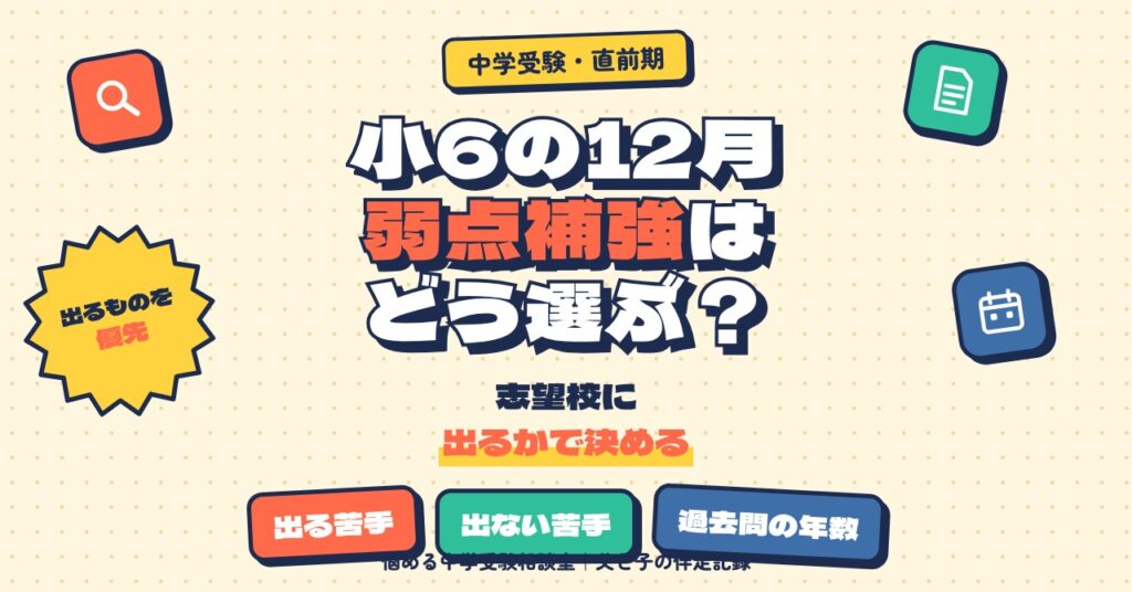 小6の12月、弱点補強は「志望校に出るか」で選ぶ