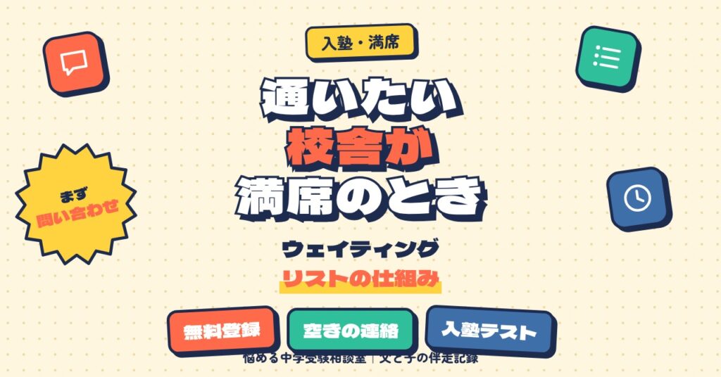 通いたい塾の校舎が満席のとき